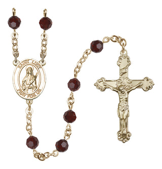 14 Karat Gold-Filled 6mm Austrian Crystal Saint Lucy Rosary in Garnet