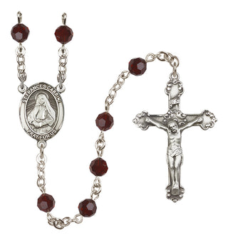 Sterling Silver 6mm Saint Frances Cabrini  Engraved Catholic Rosaries