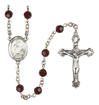 Sterling Silver 6mm Saint Charles Borromeo  Engraved Catholic Rosaries