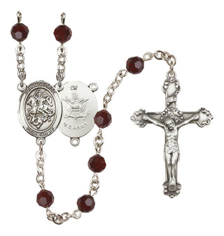 Sterling Silver 6mm Saint George / Army Rosary