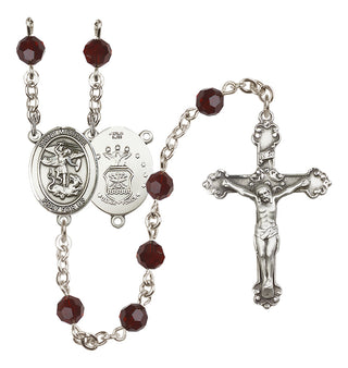 Sterling Silver 6mm Saint Michael / Air Force Rosary