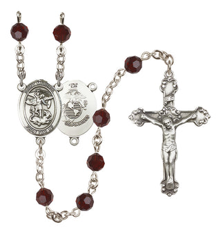 Sterling Silver 6mm Saint Michael / Marines Rosary