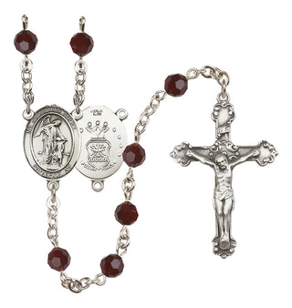 Sterling Silver 6mm Guardian Angel / Air Force Rosary