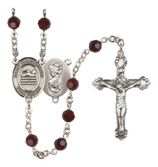 Sterling Silver 6mm Saint Christopher/Swimming Rosary