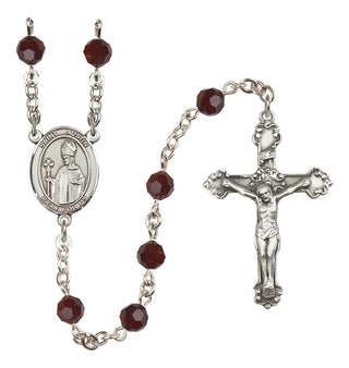 Sterling Silver 6mm Saint Austin  Engraved Catholic Rosaries