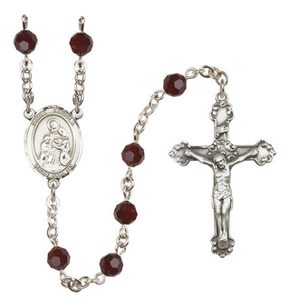Sterling Silver 6mm Saint Angela Merici  Engraved Catholic Rosaries