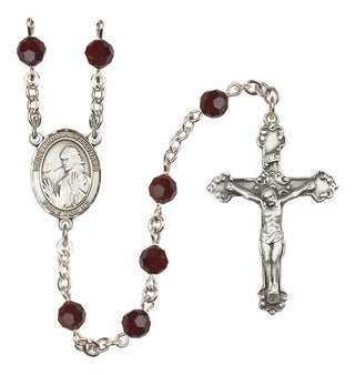 Sterling Silver 6mm Saint Finnian of Clonard  Engraved Catholic Rosaries