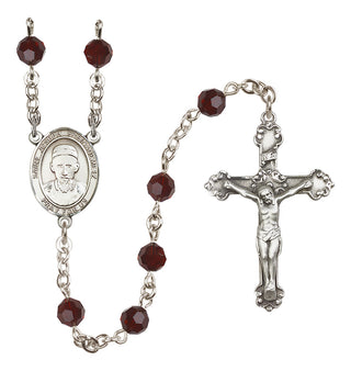 Sterling Silver 6mm Saint Joseph Freinademetz  Engraved Catholic Rosaries