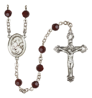Sterling Silver 6mm Saint Fina  Engraved Catholic Rosaries