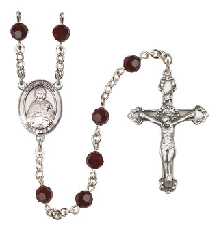 Sterling Silver 6mm Saint Gerald  Engraved Catholic Rosaries