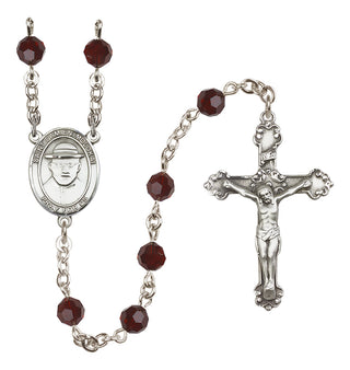 Sterling Silver 6mm Saint Damien of Molokai  Engraved Catholic Rosaries