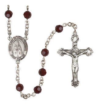 Sterling Silver 6mm Our Lady of Rosa Mystica  Engraved Catholic Rosaries
