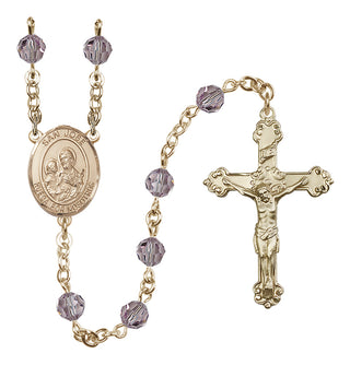 14 Karat Gold-Filled 6mm Austrian Crystal San Jose Rosary in Light Amethyst