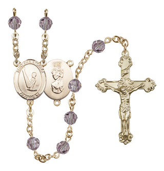 14kt Gold Filled 6mm Saint Christopher/Gymnastics  Engraved Catholic Rosaries