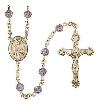 14kt Gold Filled 6mm Saint Placidus  Engraved Catholic Rosaries