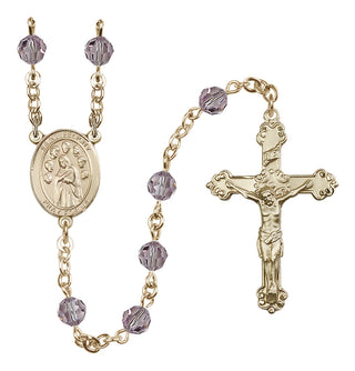 14 Karat Gold-Filled 6mm Austrian Crystal Saint Felicity Rosary in Light Amethyst
