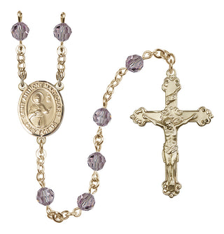 14kt Gold Filled 6mm Saint Anthony Mary Claret  Engraved Catholic Rosaries