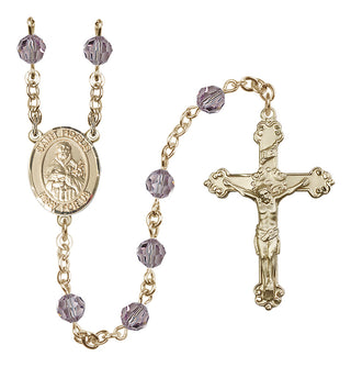 14 Karat Gold-Filled 6mm Austrian Crystal Saint Fidelis Rosary in Light Amethyst