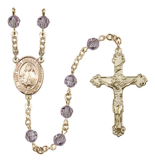 14 Karat Gold-Filled 6mm Austrian Crystal Saint Maria Bertilla Boscardin Rosary in Light Amethyst