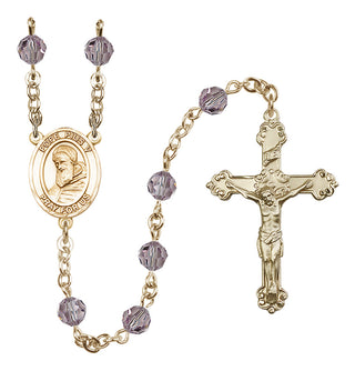14kt Gold Filled 6mm Pope Pius V  Engraved Catholic Rosaries