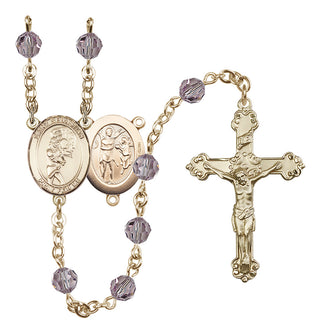 14kt Gold Filled 6mm Saint Sebastian/Softball Rosary