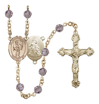 14kt Gold Filled 6mm Guardian Angel/Baseball Rosary