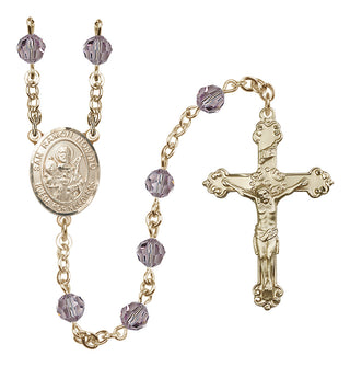 14 Karat Gold 6mm Austrian Crystal San Ramon Nonato Rosary in Light Amethyst