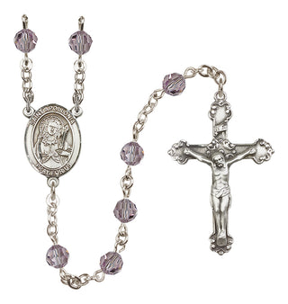 Sterling Silver 6mm Austrian Crystal Saint Apollonia Rosary in Light Amethyst