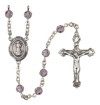 Sterling Silver 6mm San Francis  Engraved Catholic Rosaries