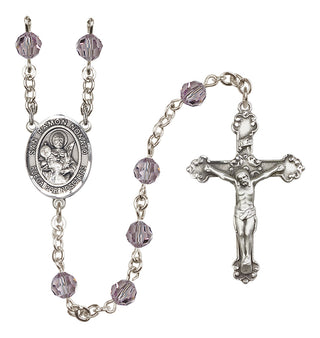 Sterling Silver 6mm Austrian Crystal San Ramon Nonato Rosary in Light Amethyst