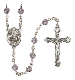 Sterling Silver 6mm Austrian Crystal Lord Is My Shepherd Rosary in Light Amethyst