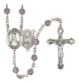 Sterling Silver 6mm Saint Christopher/Softball  Engraved Catholic Rosaries