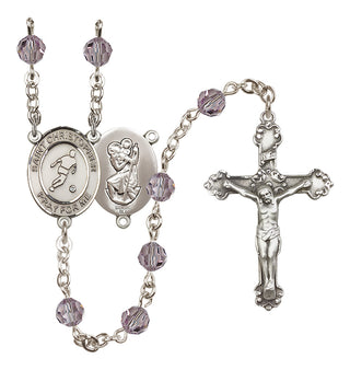 Sterling Silver 6mm Saint Christopher/Soccer  Engraved Catholic Rosaries