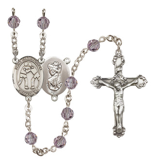 Sterling Silver 6mm Saint Christopher/Wrestling Rosary