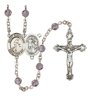 Sterling Silver 6mm Saint Sebastian/Basketball Rosary