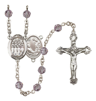 Sterling Silver 6mm Austrian Crystal Saint Cecilia / Choir Rosary in Light Amethyst