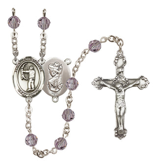 Sterling Silver 6mm Saint Christopher/Archery Rosary