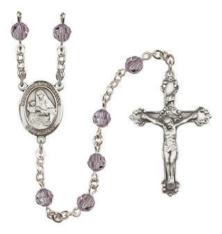 Sterling Silver 6mm Austrian Crystal Madonna del Ghisallo Rosary in Light Amethyst