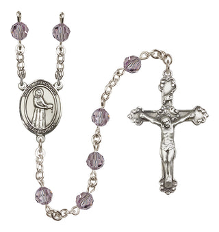 Sterling Silver 6mm Austrian Crystal Saint Petronille Rosary in Light Amethyst