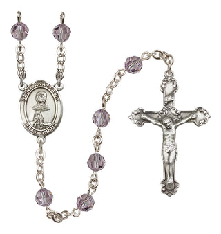 Sterling Silver 6mm Austrian Crystal Saint Anastasia Rosary in Light Amethyst