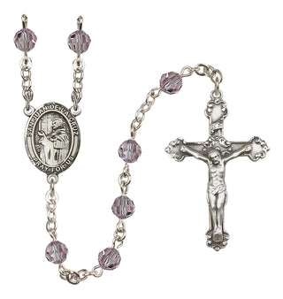 Sterling Silver 6mm Austrian Crystal San Juan de la Cruz Rosary in Light Amethyst