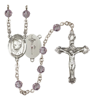 Sterling Silver 6mm Austrian Crystal Pope Emeritace Benedict XVI Rosary in Light Amethyst