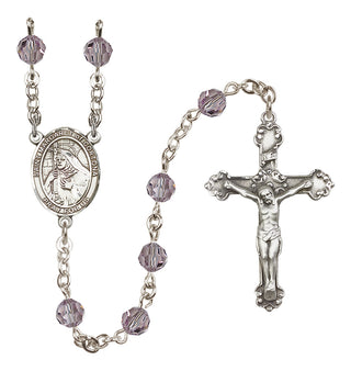 Sterling Silver 6mm Austrian Crystal Saint Margaret of Cortona Rosary in Light Amethyst