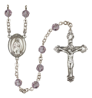 Sterling Silver 6mm Austrian Crystal Saint Odilia Rosary in Light Amethyst