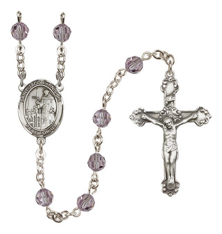 Sterling Silver 6mm Austrian Crystal Saint Jacob of Nisibis Rosary in Light Amethyst