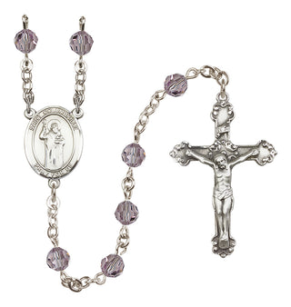 Sterling Silver 6mm Saint Columbkille  Engraved Catholic Rosaries