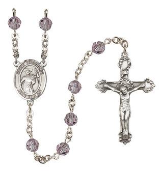 Sterling Silver 6mm Saint Theodore Stratelates  Engraved Catholic Rosaries