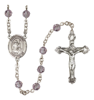 Sterling Silver 6mm Austrian Crystal Saint Maron Rosary in Light Amethyst