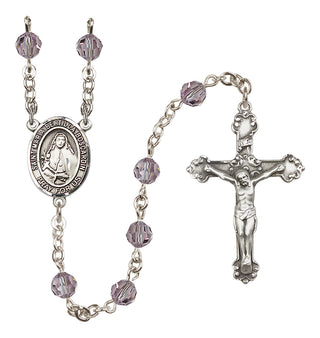 Sterling Silver 6mm Austrian Crystal Saint Maria Bertilla Boscardin Rosary in Light Amethyst