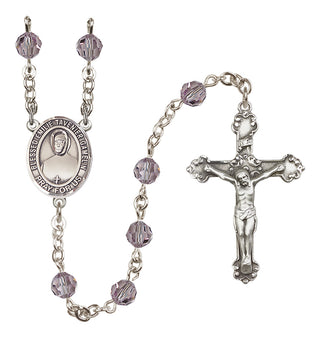 Sterling Silver 6mm Austrian Crystal Blessed Emilie Tavernier Gamelin Rosary in Light Amethyst